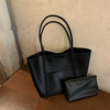 LOSEA 黑色托特包女大容量包包2022新款时尚女包手提包单肩包大包