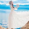 海边拍照衣服白色飘逸沙滩裙女夏旅游度假连衣裙超仙三亚旅行穿搭