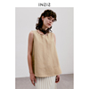 INSIS FEMME领口装饰A形麻感背心女2022夏季新品设计感镂空领上衣