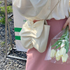 女包2022夏季新品小众设计蝴蝶结斜挎包时尚单肩链条包褶皱腋下包