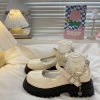 油桃Yoto白色英伦小皮鞋女2022夏季新款珍珠仙女风厚底玛丽珍单鞋
